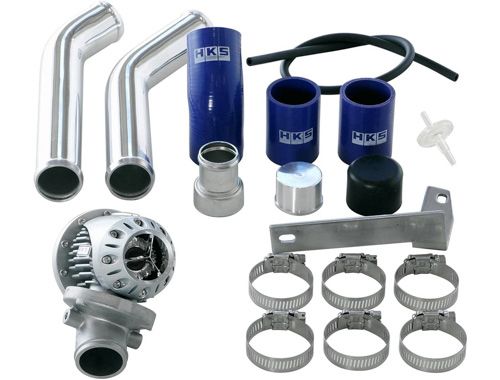 HKS 08+ Evo 10 SSQV4 BOV Kit Includes 2 Polished Aluminum Pipes