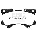 EBC 2022+ Lexus LX600 3.5TT Extra Duty Front Brake Pads-2