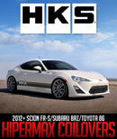 HKS HIPERMAX MAX IV GT 20SPEC COILOVER KIT: 2012+ SCION FR-S/SUBARU BRZ/TOYOTA 86-3