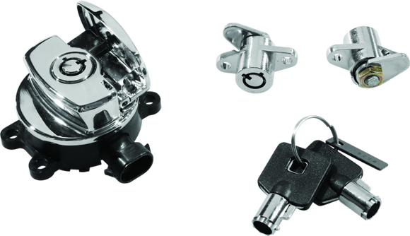 Bikers Choice 14-21 Road King Chrome Ignition Switch & Saddlebag Lock Kit