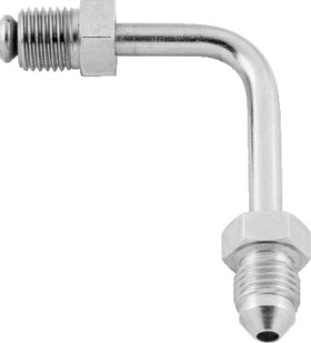 Twin Power Stainless Brake Fitting Male 3/8-24 Inverted Flare to AN-3 Male 90 Adaptor Tube Short