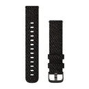 Garmin Quick Release Bands (20 mm). Black Pepper Woven Nylon with Slate Hardware-1