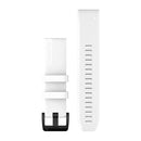 Garmin QuickFit 22 Watch Bands. White with Black Stainless Steel Hardware-1