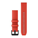 Garmin QuickFit 22 Watch Bands. Laser Red with Black Stainless Steel Hardware-1