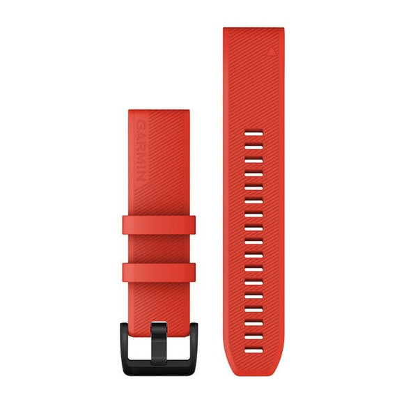 Garmin QuickFit 22 Watch Bands. Laser Red with Black Stainless Steel Hardware