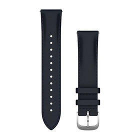 Garmin Quick Release Bands (20 mm). Navy Italian Leather with Silver Hardware