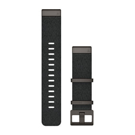 Garmin QuickFit 22 Watch Straps. Jacquard-weave Nylon Strap Heathered Black