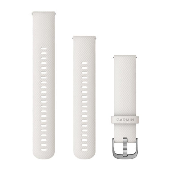 Garmin Quick Release Bands (20 mm). Ivory with Silver Hardware