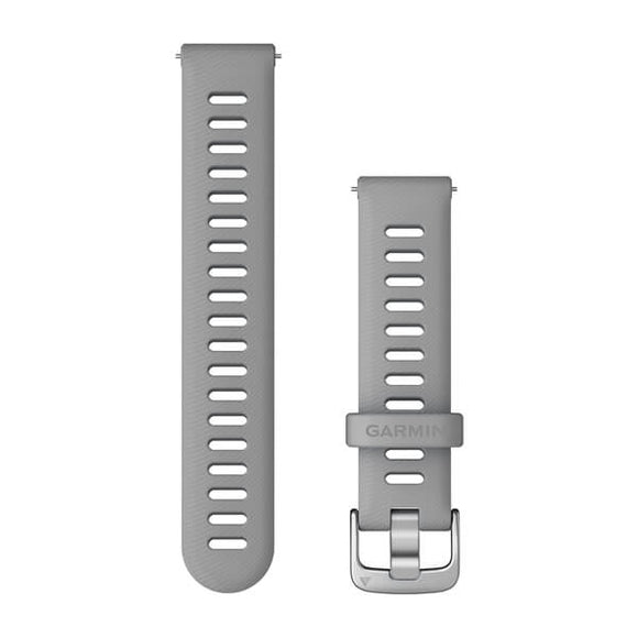 Garmin Quick Release Bands (18 mm). Powder Gray with Silver Hardware