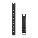 Garmin Lily Bands (14 mm). Black Italian Leather with Cream Gold Hardware (Large-1