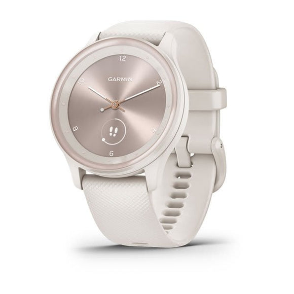 Garmin vvomove Sport. Ivory Case and Silicone Band with Peach Gold Accents