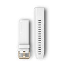 Garmin Quick Release Band. White Silicone with Light Gold Hardware-1