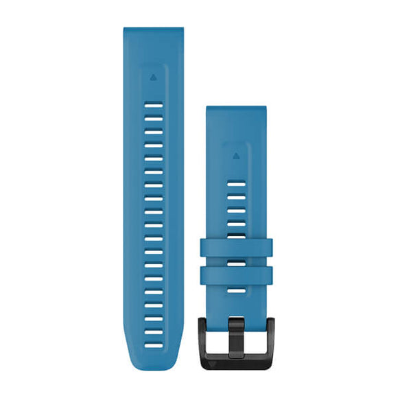 Garmin QuickFit 22 Watch Bands. Cirrus Blue with Black Stainless Steel Hardware