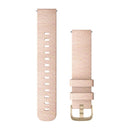Garmin Quick Release Bands (20 mm). Blush Pink Woven Nylon with Light Gold Hardw-1