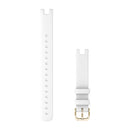 Garmin Lily Bands (14 mm). White Italian Leather with Cream Gold Hardware (Large-1