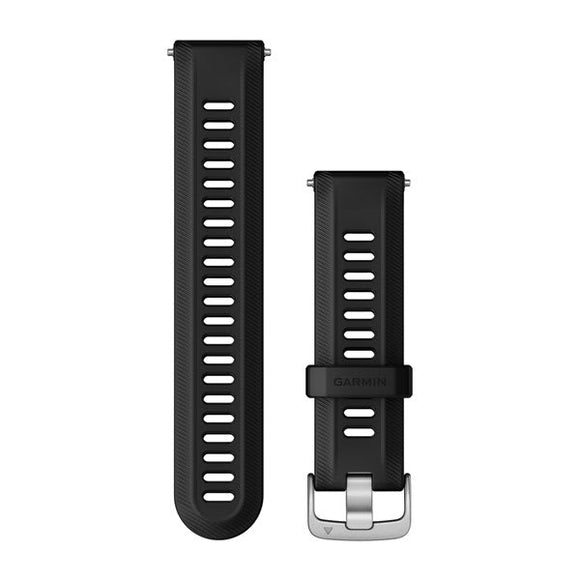 Garmin Forerunner Watch Bands (22 mm). Black with Silver Hardware