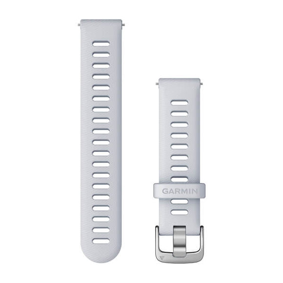 Garmin Quick Release Bands (18 mm). Whitestone with Silver Hardware