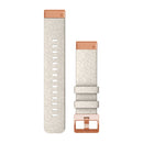 Garmin QuickFit 20 Watch Bands. Cream Heathered Nylon with Rose Gold Hardware-1