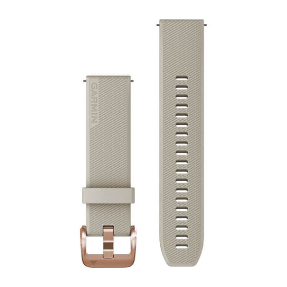 Garmin Quick Release Bands (20 mm). Light Sand with Rose Gold Hardware