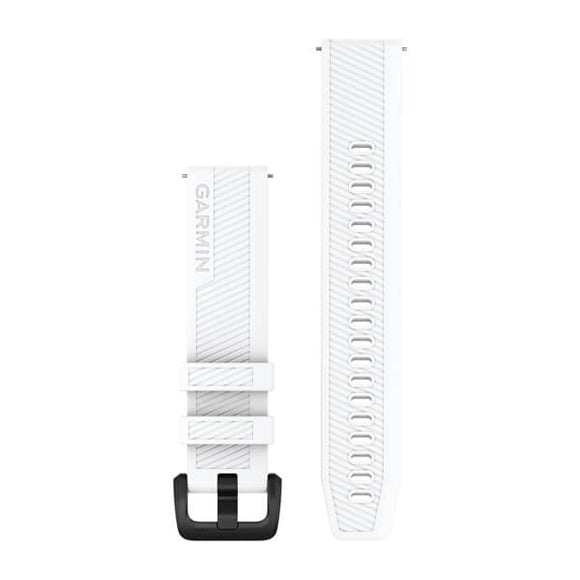 Garmin Quick Release Bands (20 mm). White with Black Hardware