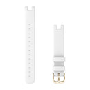 Garmin Lily Bands (14 mm). White Leather with Cream Gold Hardware-1