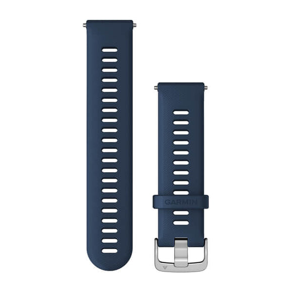 Garmin Quick Release Bands (22 mm). Tidal Blue with Silver Hardware