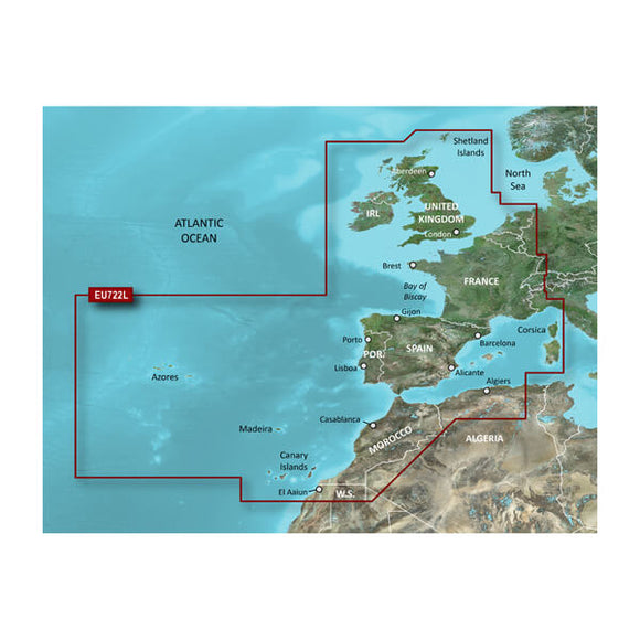 Garmin microSD/SD card: VEU722L - Europe Atlantic Coast