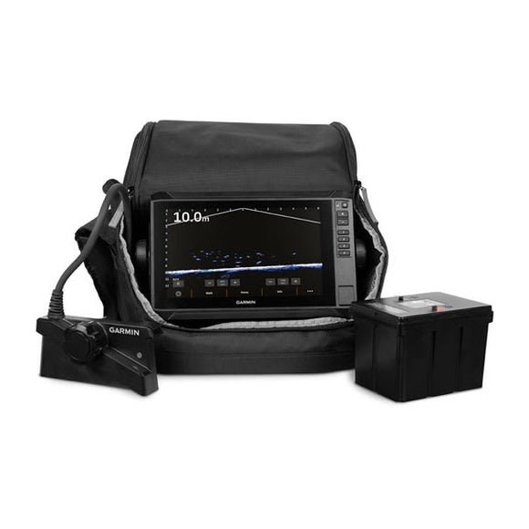 Garmin LiveScope Plus Lithium-ion Ice Fishing Bundle. Includes ECHOMAP UHD2 95sv