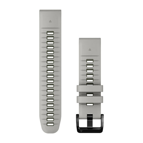 Garmin QuickFit 22 Watch Bands. Fog Gray/Moss Silicone