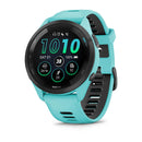 Garmin Forerunner 265. Black Bezel with Aqua Case and Aqua/Black Silicone Band-1
