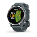 Garmin Approach S44. Silver Aluminum Bezel with Twilight Silicone Band-1