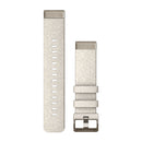 Garmin QuickFit 20 Watch Bands. Cream Heathered Nylon with Soft Gold Hardware-1