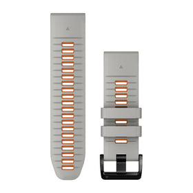 Garmin QuickFit 26 Watch Bands. Fog Gray/Ember Orange Silicone