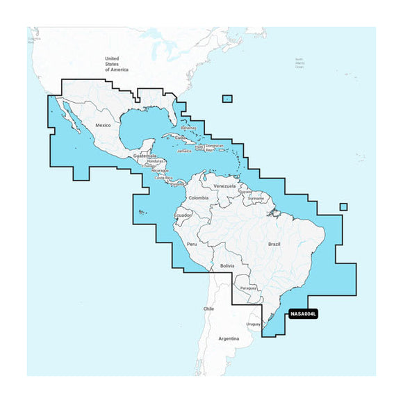 Garmin Mexico. Caribbean to Brazil - Inland and Coastal Marine Charts