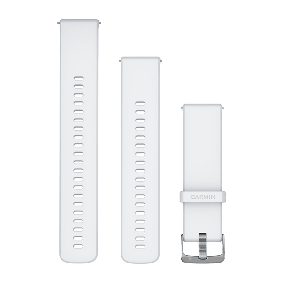 Garmin Quick Release Bands (22 mm). Whitestone with Silver Hardware