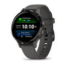 Garmin Venu 3S. Slate Stainless Steel Bezel with Pebble Gray Case and Silicone B-1