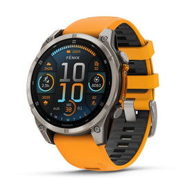 Garmin fenix 8 47 mm. AMOLED. Sapphire. Titanium with Spark Orange/Graphite Sili