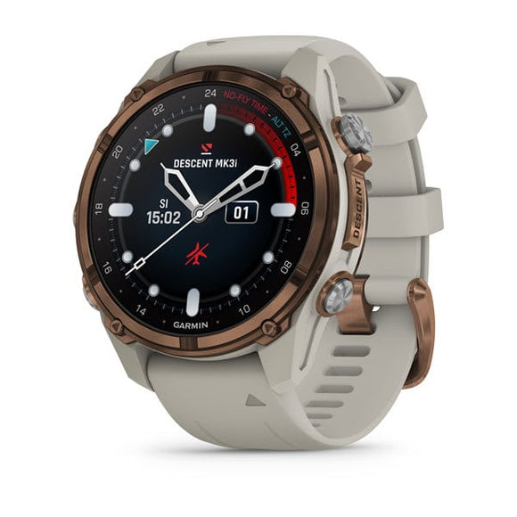 Garmin Descent Mk3i 43 mm. Bronze PVD Titanium with French Gray Silicone Band