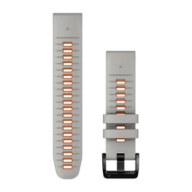 Garmin QuickFit 22 Watch Bands. Fog Gray/Ember Orange Silicone