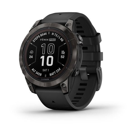 Garmin fenix 7 Pro Sapphire Solar Edition. Carbon Gray DLC Titanium with Black B
