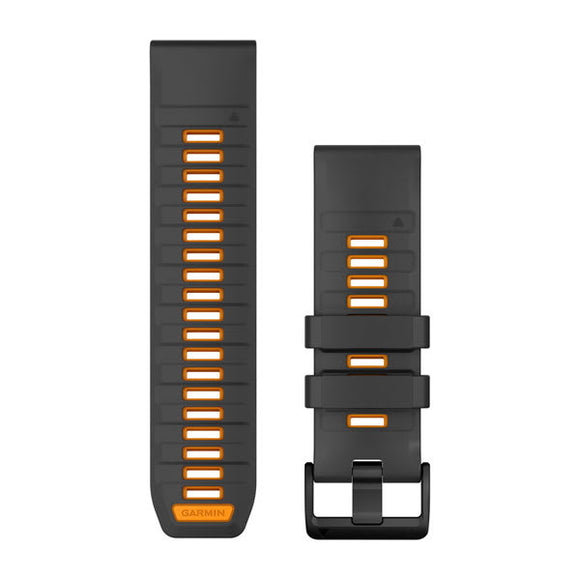 Garmin QuickFit 26 Watch Bands. Graphite/Spark Orange Silicone