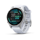 Garmin fenix 8 43 mm. AMOLED. Silver with Whitestone Silicone Band-1