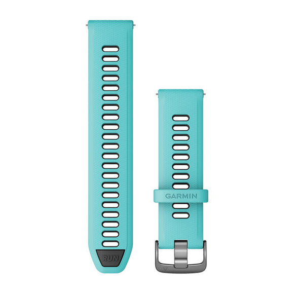 Garmin Quick Release Bands (22 mm). Aqua/Black with Slate Hardware