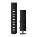Garmin Quick Release Bands (22 mm). Black Leather with Brushed Slate Hardware-1