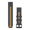 Garmin QuickFit 22 Watch Bands. Graphite/Spark Orange Silicone-1