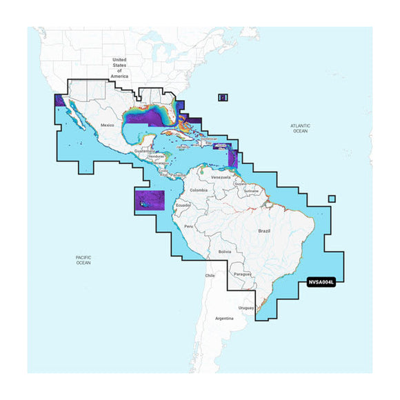 Garmin Mexico. Caribbean to Brazil - Inland and Coastal Marine Charts
