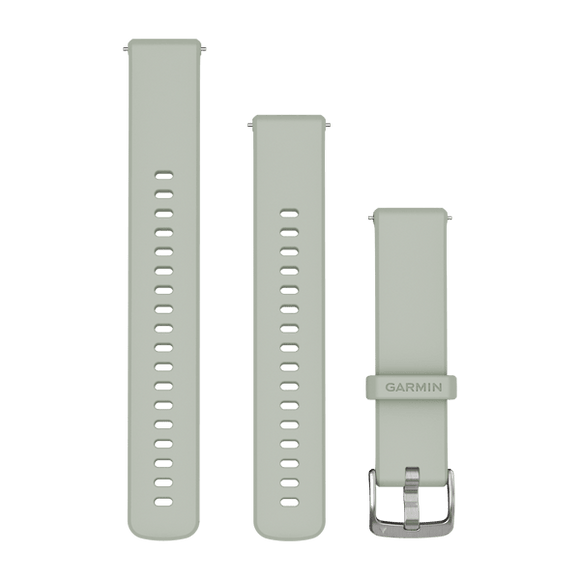 Garmin Quick Release Bands (18 mm). Sage Gray with Silver Hardware