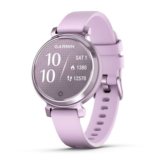 Garmin Lily 2. Metallic Lilac with Lilac Silicone Band