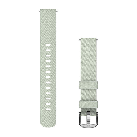 Garmin Lily 2 Bands (14 mm). Sage Gray Fabric with Silver Hardware