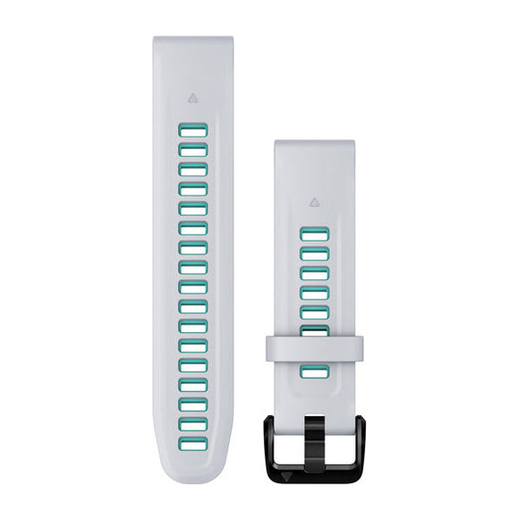 Garmin QuickFit 20 Watch Bands. Whitestone/Aqua Silicone
